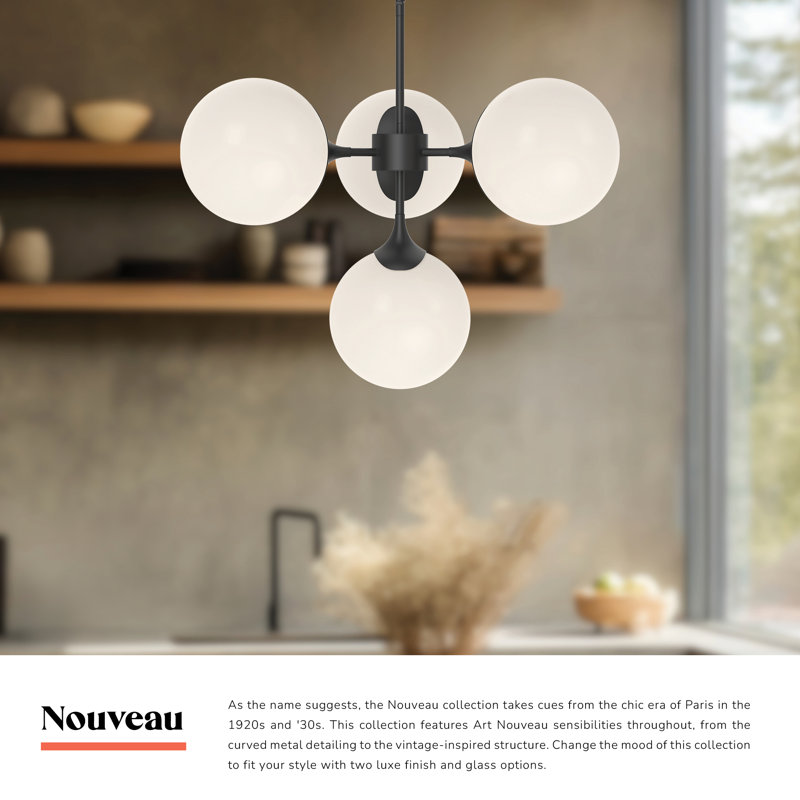Joss & Main Nedra 4 - Light Sputnik Modern Linear Chandelier
